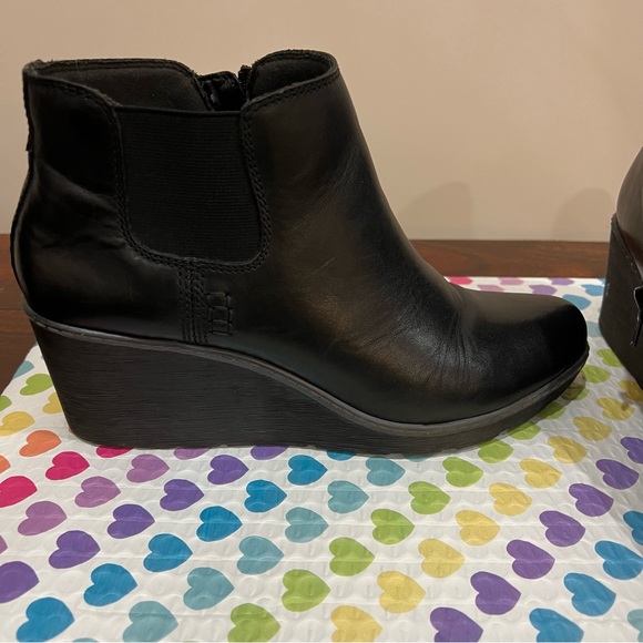 Black Wedge Ankle Boots - Picture 1 of 9